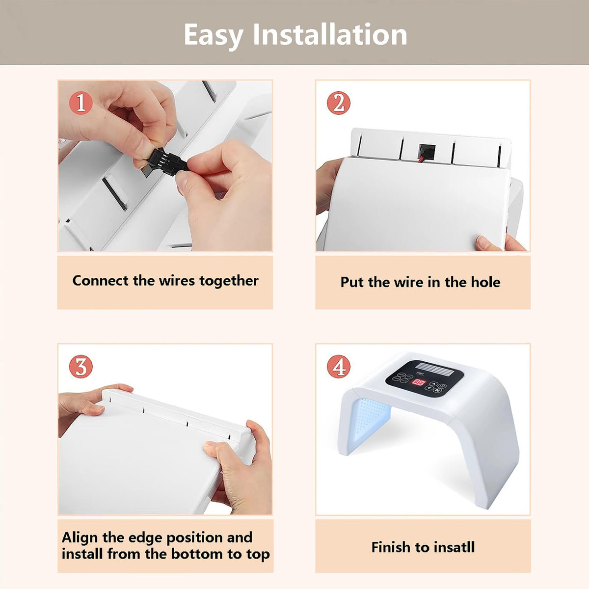 Fxtiaa LED Face Tool at-home skincare kit for convenience.