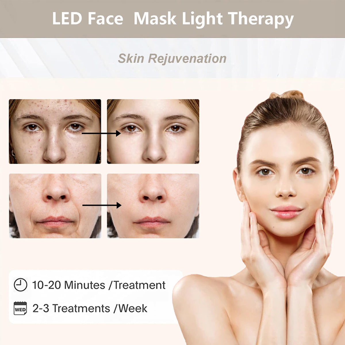 Fxtiaa LED Face Tool detachable red module for targeted red light therapy.
