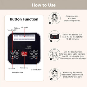 Fxtiaa LED Face Tool full-face coverage for neck and hands at home.