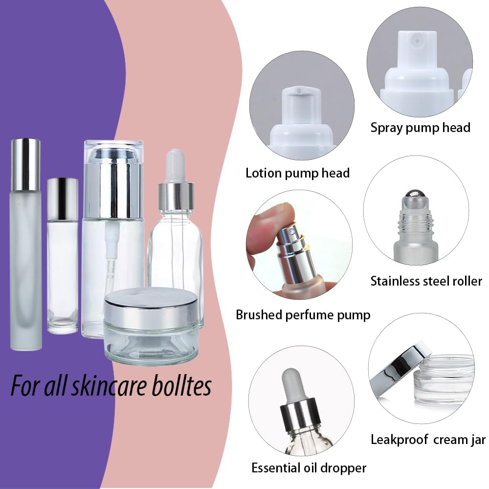 FYAWME frosted spray bottle with labels for organized packing on trips.