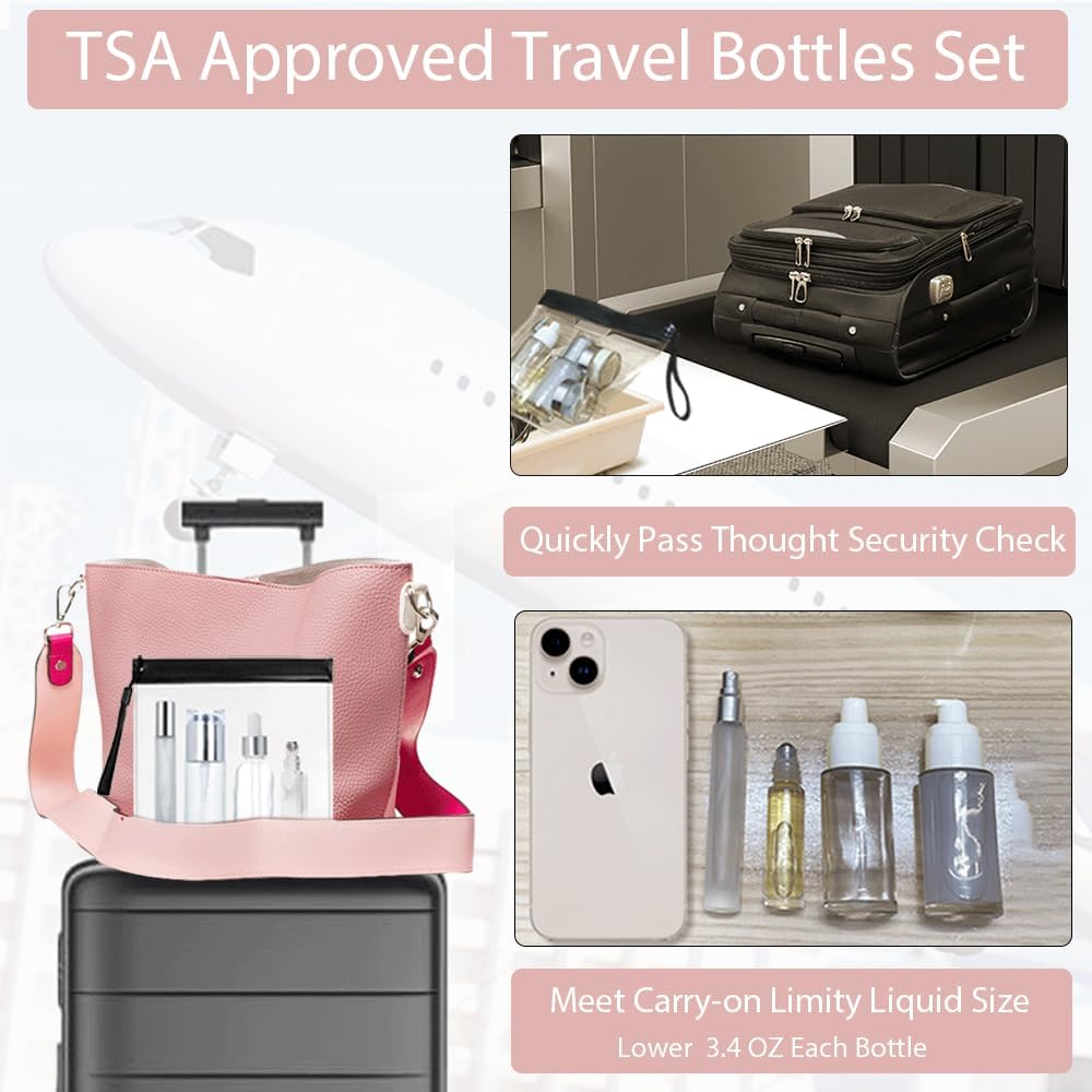FYAWME refillable lotion and cream jars in a compact travel set for skincare routines.