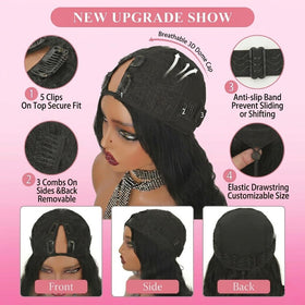 FYLBSR glueless V-part wig clip-in design for quick, comfortable daily styling