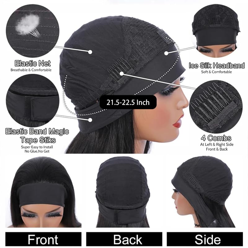 Fylora headband wig breathable cap keeps hair comfortable during workouts.