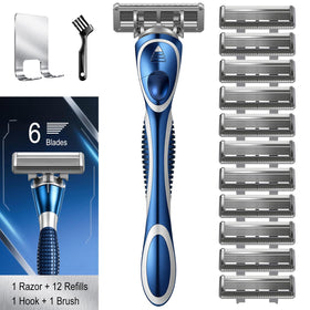 FYNEDGE 6-blade razor with lubricating strip for a smooth glide.