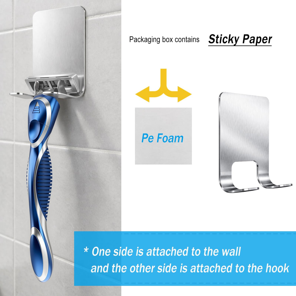 FYNEDGE ergonomic blue handle with 45-degree head for precise shaving.