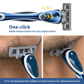 FYNEDGE fully washable razor for easy cleaning under running water.