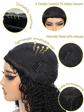 Fayniss glueless half wig with four combs for secure fit