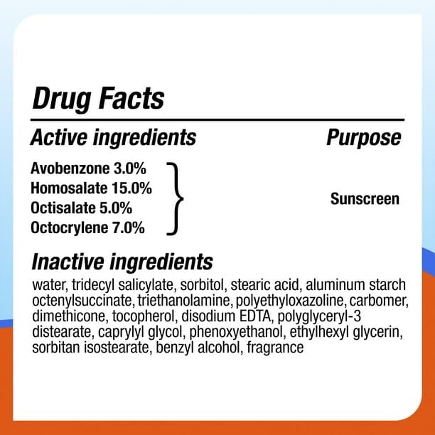 Close-up of FYNORI SPF50 label showing broad spectrum protection