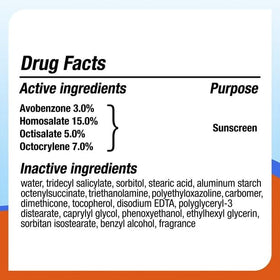 Close-up of FYNORI SPF50 label showing broad spectrum protection