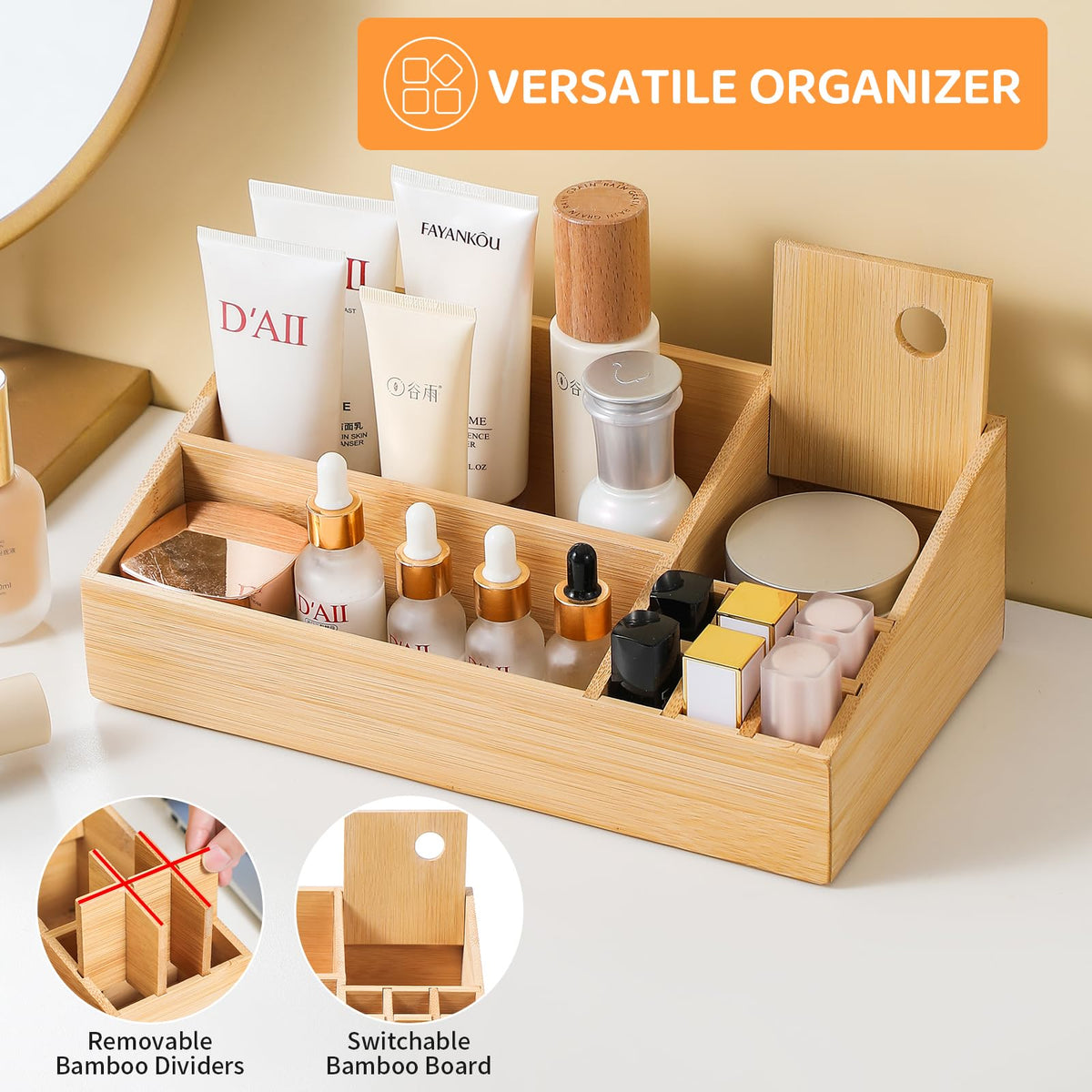 fyoolym compact bamboo cabinet saves desk space while keeping essentials accessible