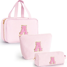 Fystdtote initials toiletry bag in pink, a personalized keepsake for daily use