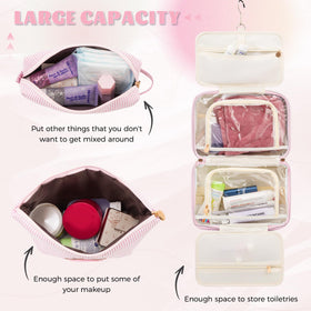Fystdtote multi-layer canvas design makeup bag, sophisticated style for any routine