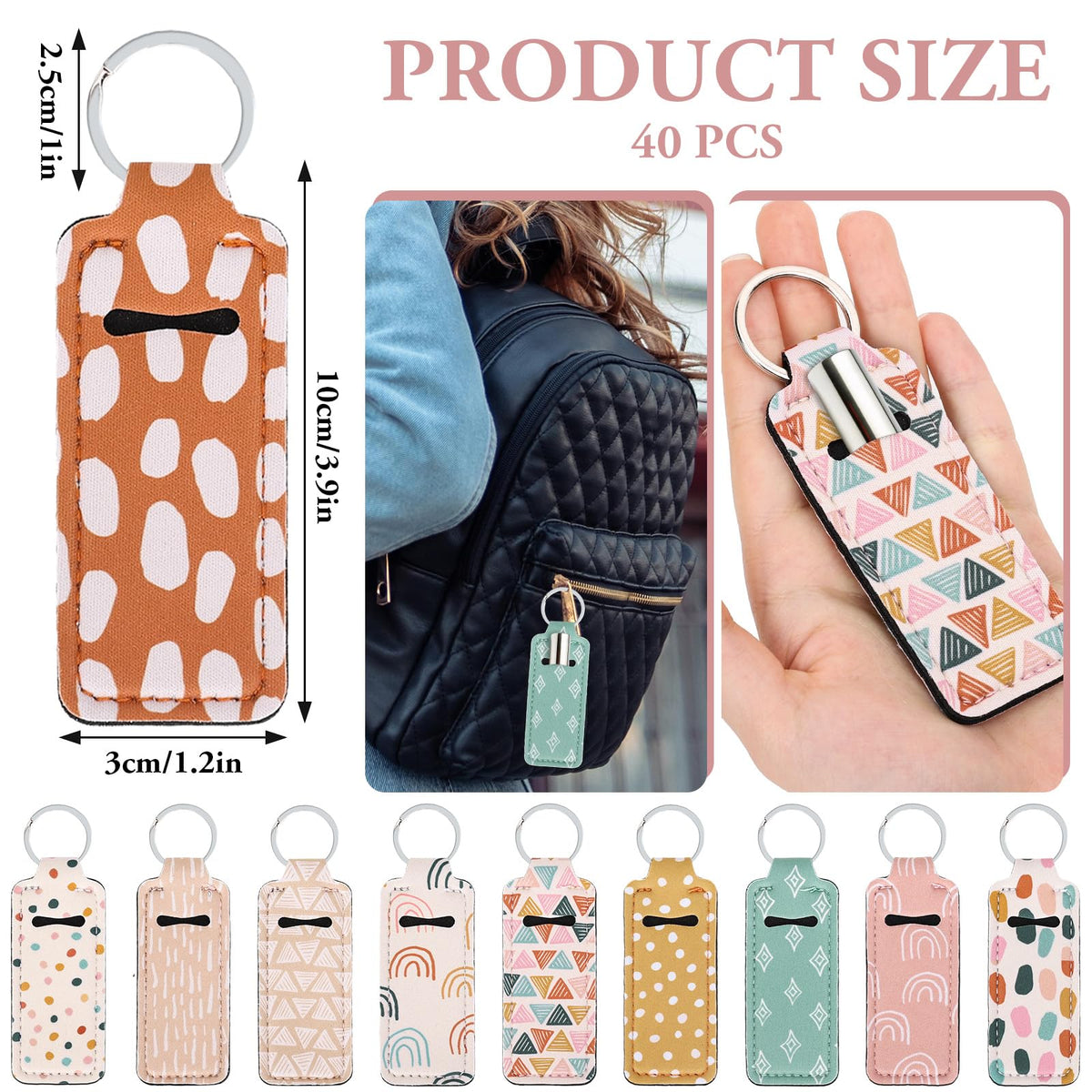 FYSUIMU boho lipstick holder with mini triangle design.