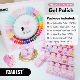 FZANEST 26-color swatches showing versatile color range for manicures.