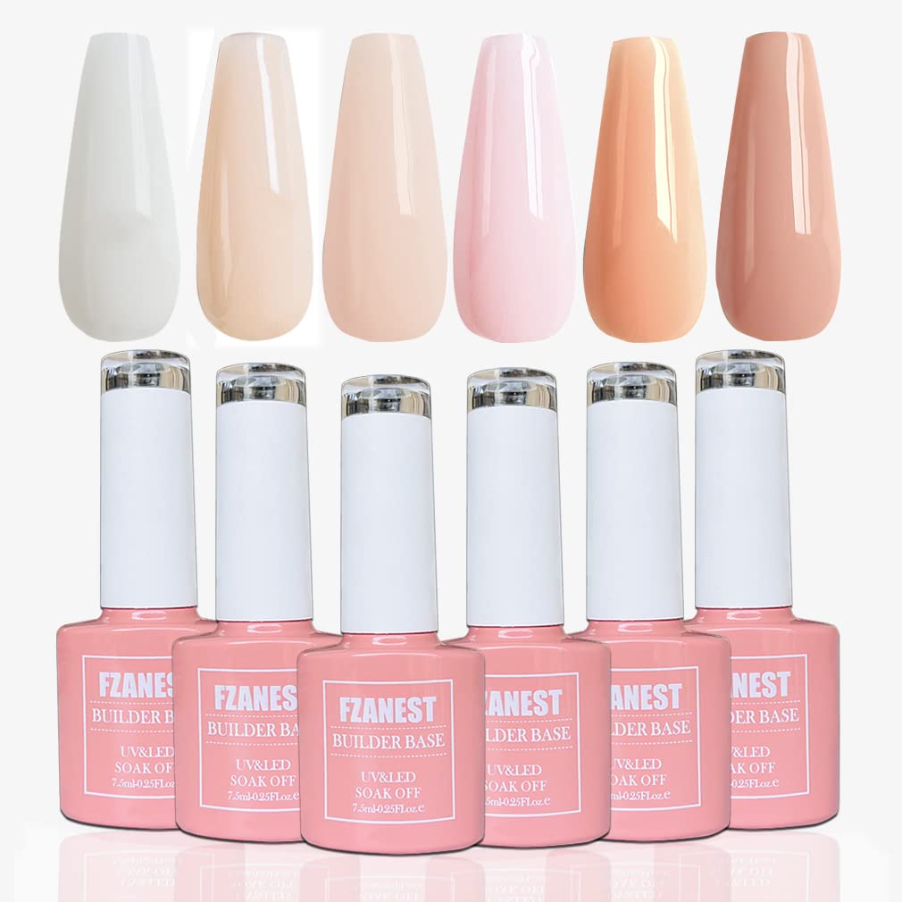 FZANEST Rubber Base Builder Gel bottle close-up for strong nail foundation