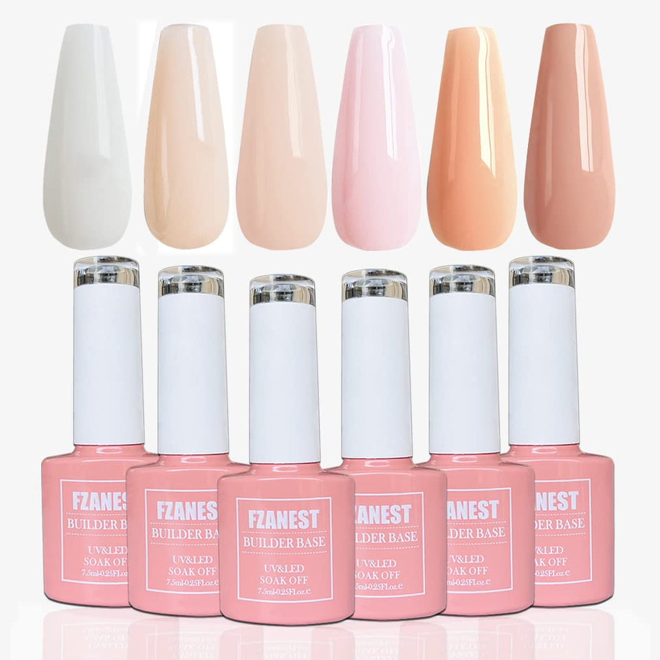 FZANEST Rubber Base Builder Gel bottle close-up for strong nail foundation