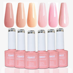 FZANEST rubber base gel bottle close-up with thick protective formula.