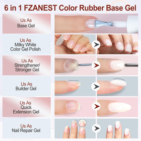 FZANEST sheer nude pink gel for natural French look
