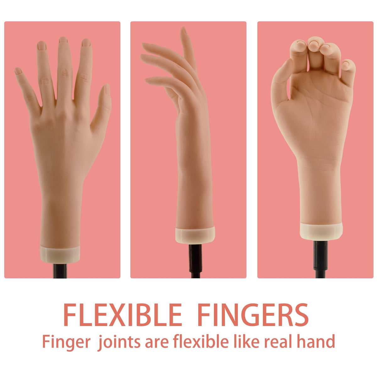 fzbinglu realistic nail training hand for gel and wrap practice