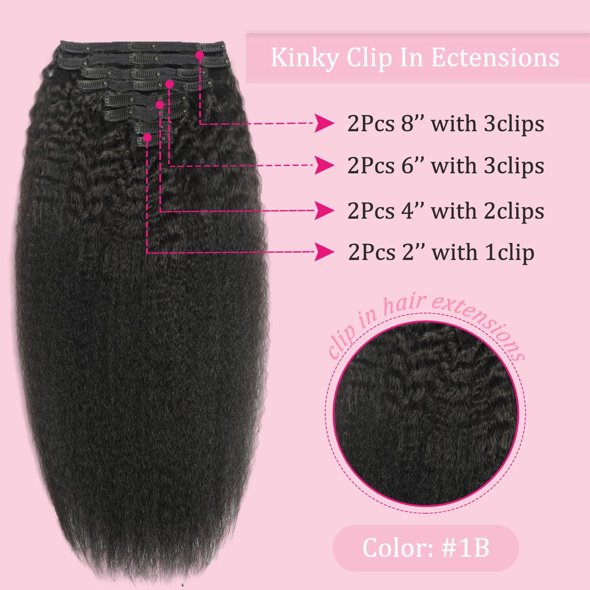 FZV Brazilian hair clip-ins weft detail highlighting durability and healthy ends