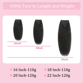FZV eight-piece clip-in set for full head volume and length