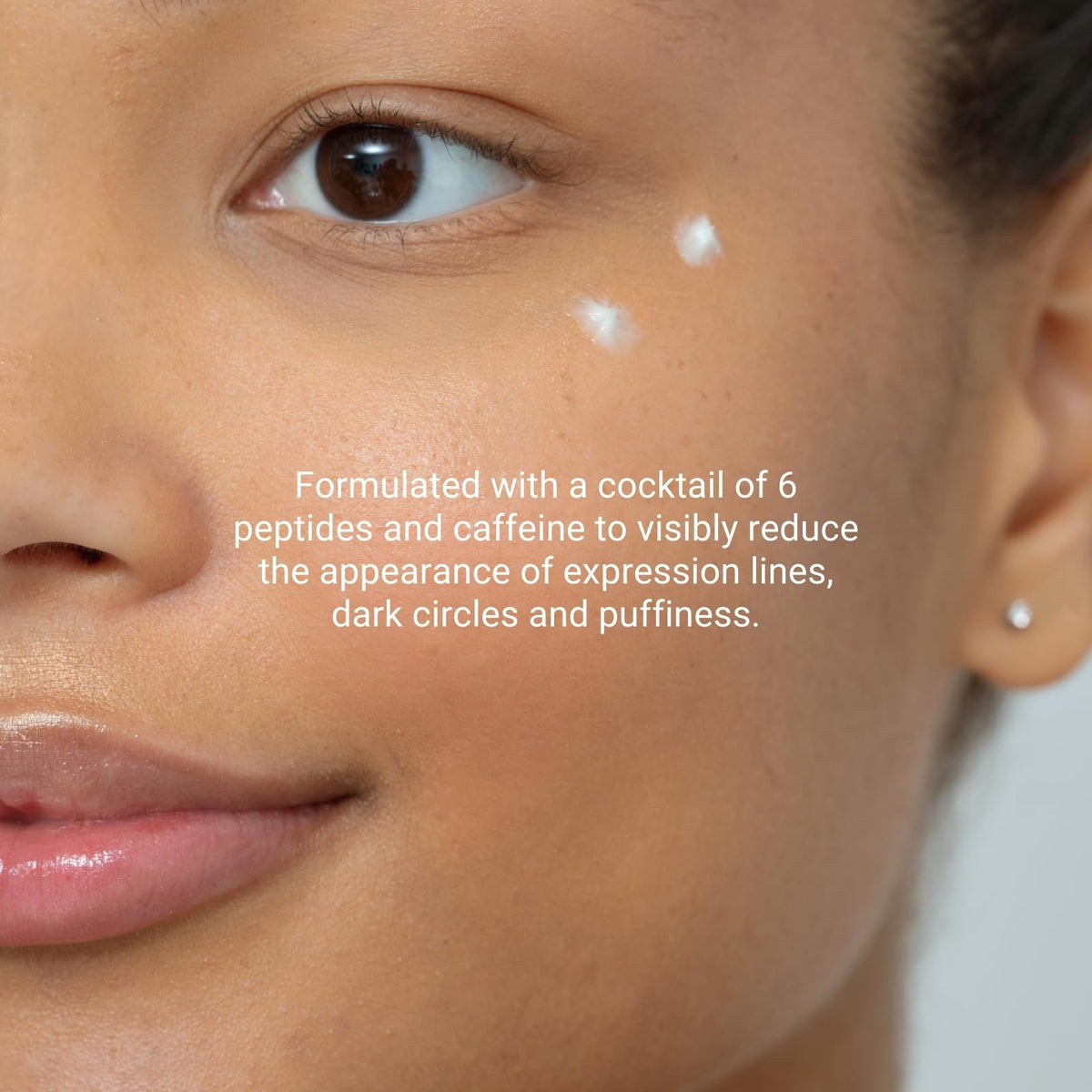 Caffeine and Haloxyl icons highlight energizing and brightening potential.