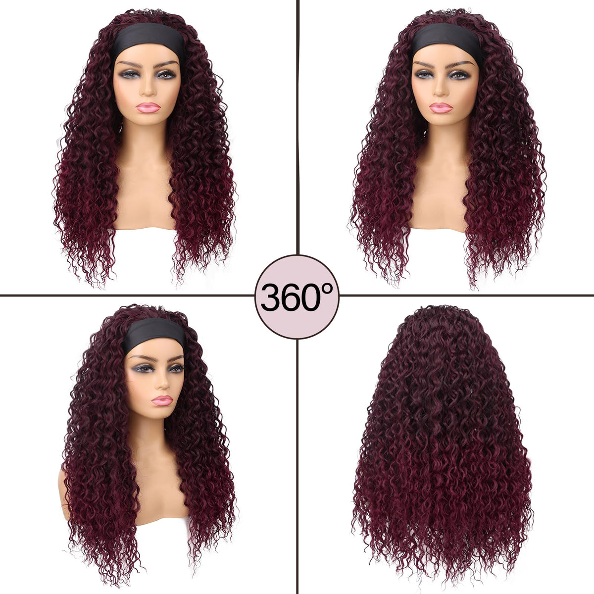 G&T Wig dark roots long curly synthetic hair for durable daily use.