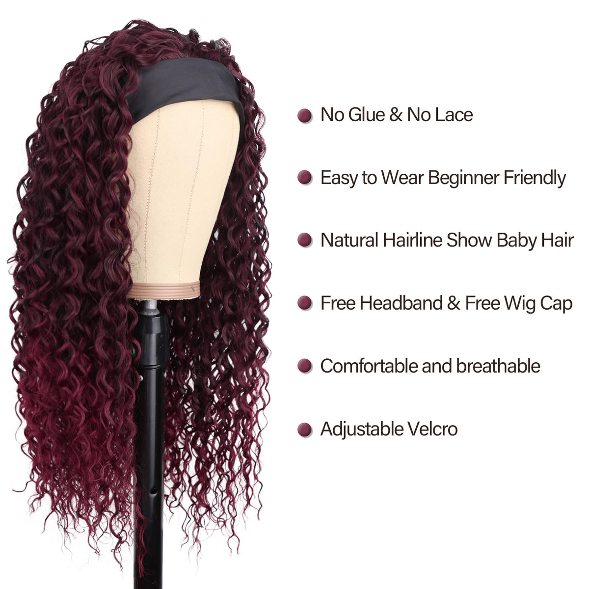 G&T Wig glueless headband cap close-up showing easy, comfortable fit.