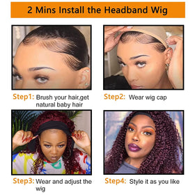 G&T Wig packaging shows wig cap, headband, and earrings included.