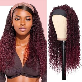 G&T Wig red headband ombre wet and wavy for natural daily wear.