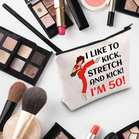 G2TUP I Like To Kick I'm 50 makeup bag travel-ready for on-the-go needs