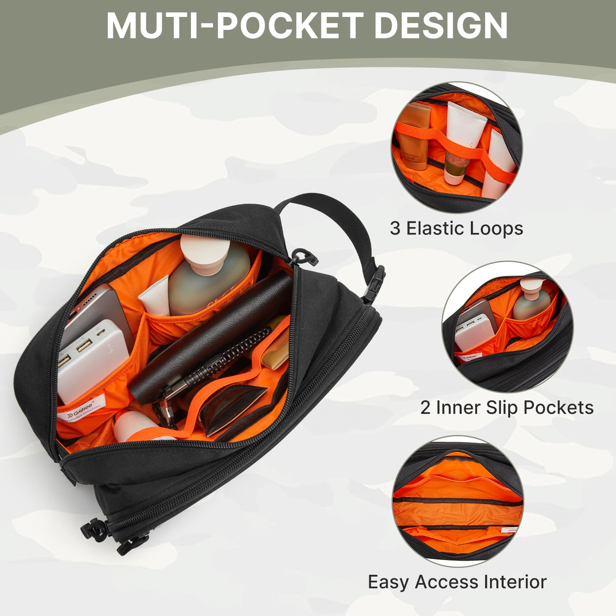 G4Free bag interior waterproof pocket keeps wet items separate during trips
