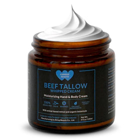 Gabriah Health beef tallow face cream jar closeup highlights rich moisture for daily hydration.