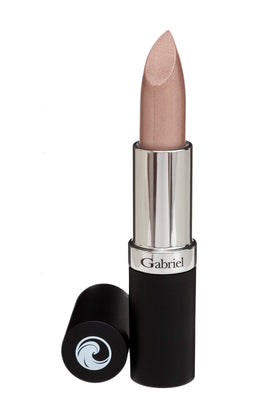 Gabriel Cosmetics Aurora lipstick closeup shows creamy texture and sheen