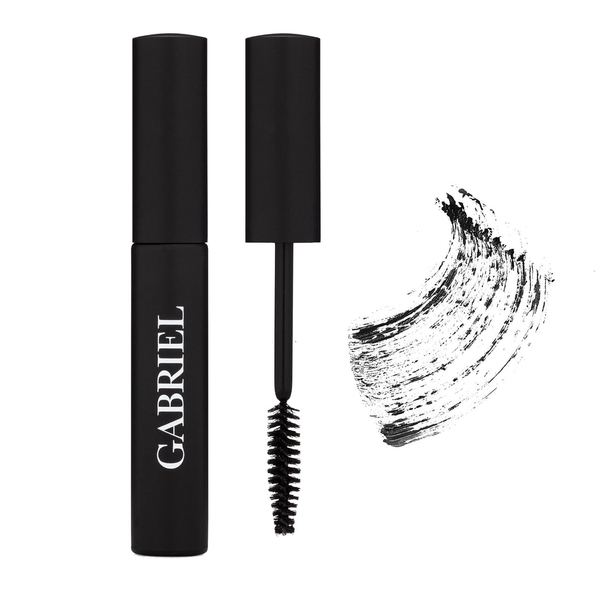 Gabriel Cosmetics Mascara brush detail enables precise, defined application.