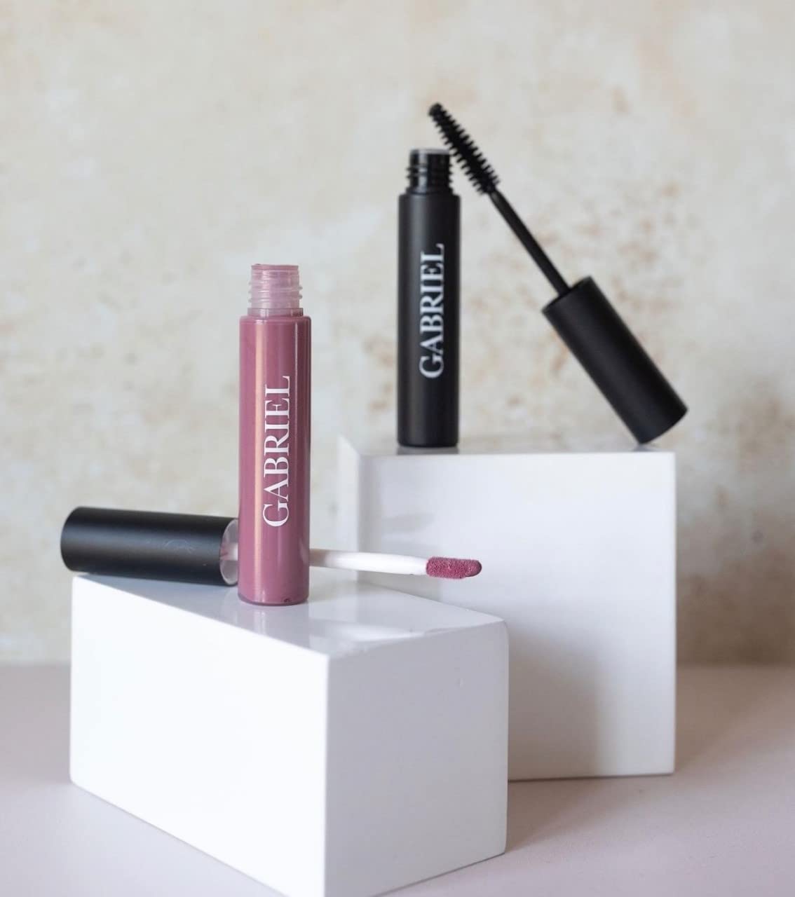 Gabriel Cosmetics Mascara texture swirl reveals natural, paraben-free formula.