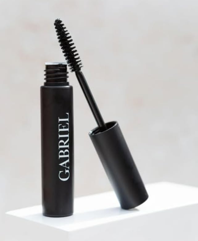 Gabriel Cosmetics Mascara wand closeup showing smooth, clump-free coating.