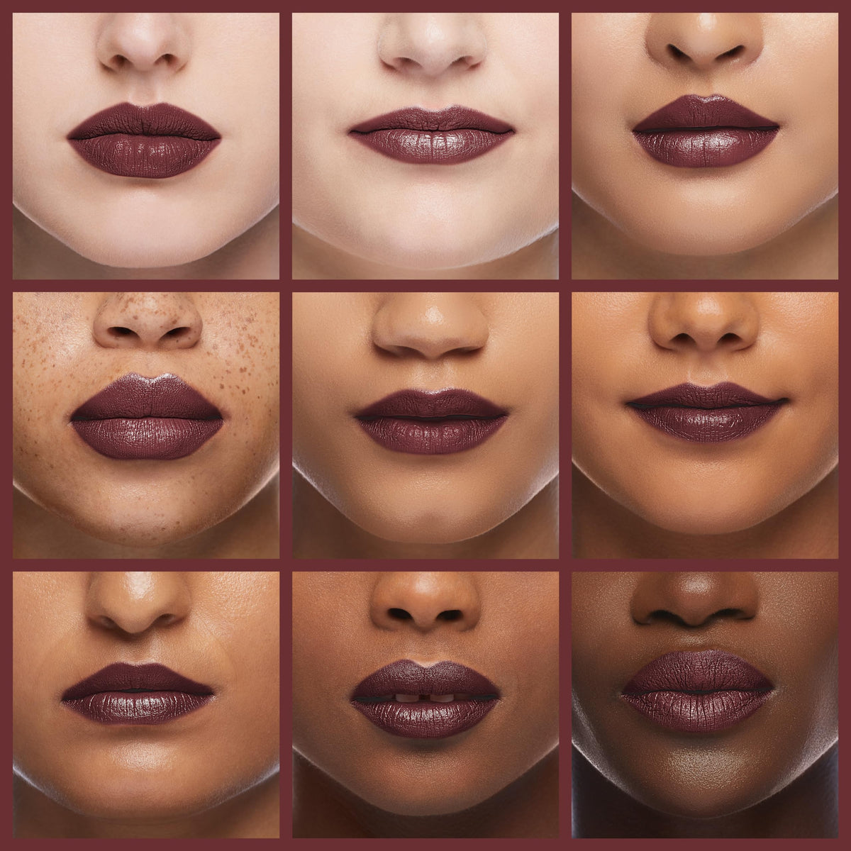 Gabriel Cosmetics Organic Lipstick Clay applied on lips with natural finish.