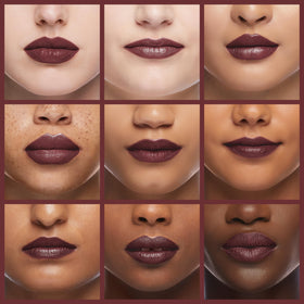 Gabriel Cosmetics Organic Lipstick Clay applied on lips with natural finish.