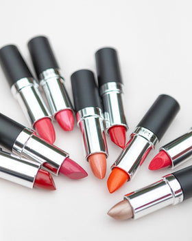 Gabriel Cosmetics Organic Lipstick Mauve-Berry Pink hand swatch shows non-toxic formula.