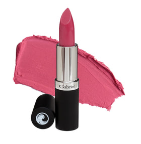 Gabriel Cosmetics Organic Lipstick Mauve-Berry Pink close-up shows vibrant, long-lasting color.