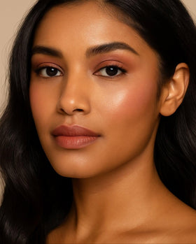 Gabriel Cosmetics Florentina Burgundy no-shimmer lip-and-cheek swatch for everyday glow