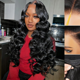 GABRIELLE 20in drawstring lace-front wig front view for secure all-day wear.