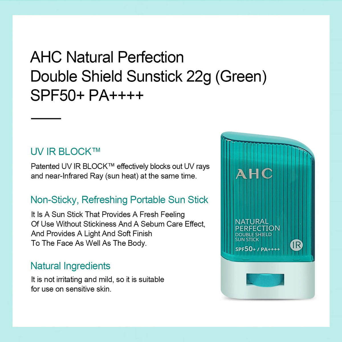 Gadi Place AHC Sunstick applied to the face for a light, non-sticky finish.