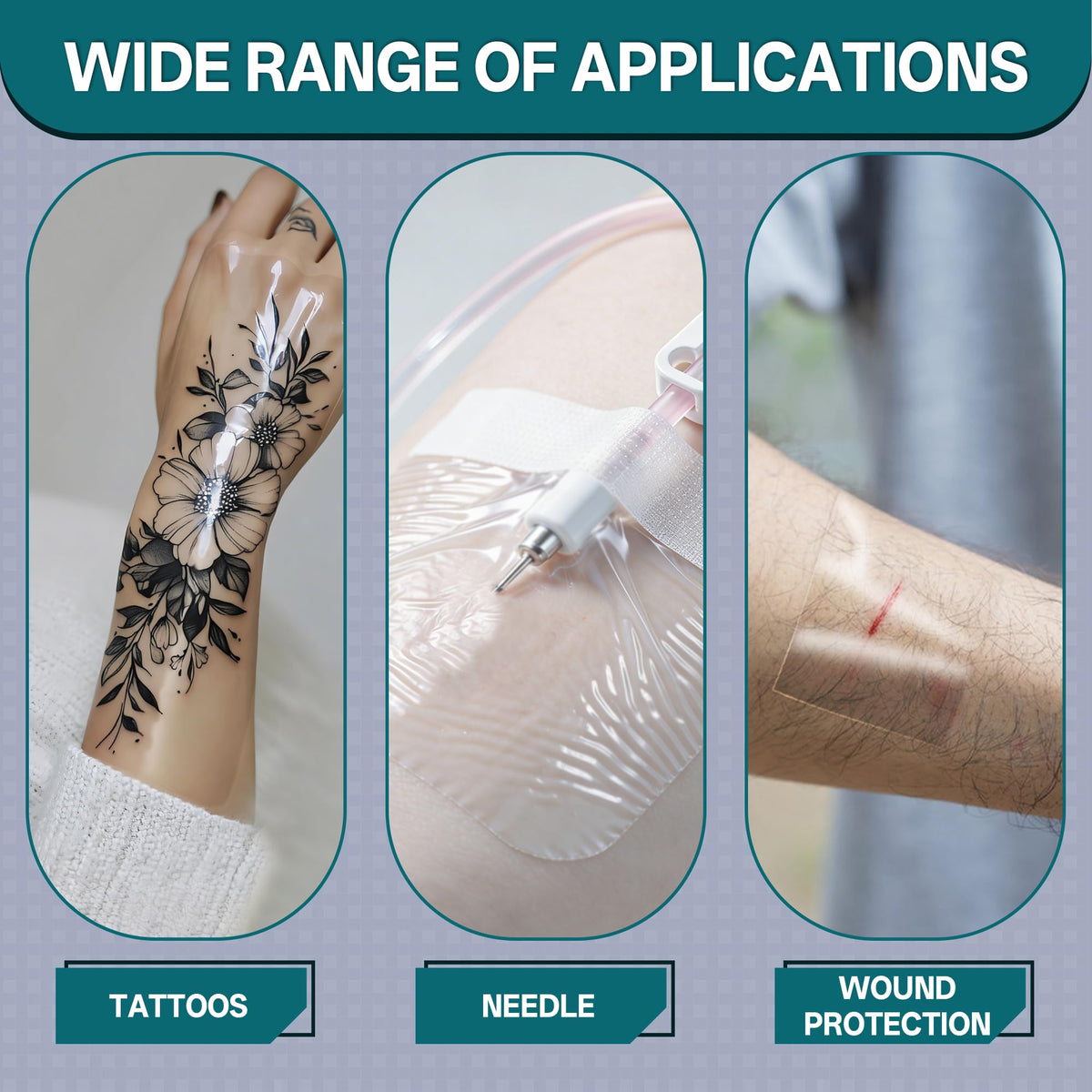 GAGATOAD Tattoo Wrap 4-inch rolls for mid-size tattoos with secure fit.