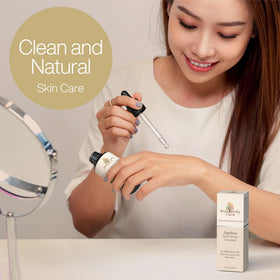 Gaia Body Care ageless bakuchiol oil packaging on shelf signals simple, effective skin care.