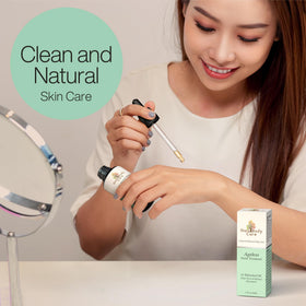 Gaia Body Care bottle with rose label communicates botanical skincare focus