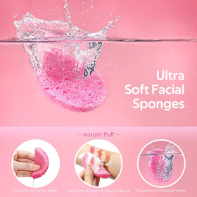 GAINWELL compressed facial sponge expands when soaked, delivering ready-to-use cleansing.