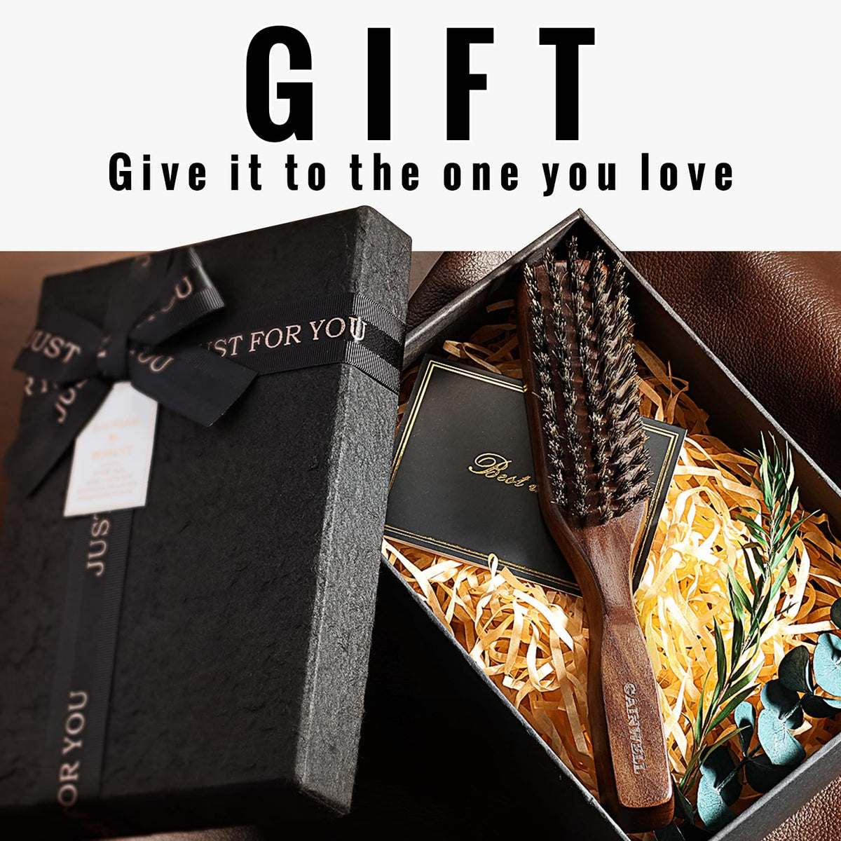 Gainwell compact wood brush and comb fit in a travel kit.