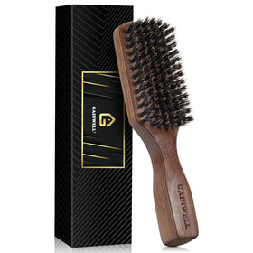 GAINWELL Wild Boar Bristle Hair Brush with Large Black Walnut Handle for easy grip